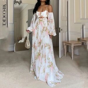 White Floral Maxi Dress